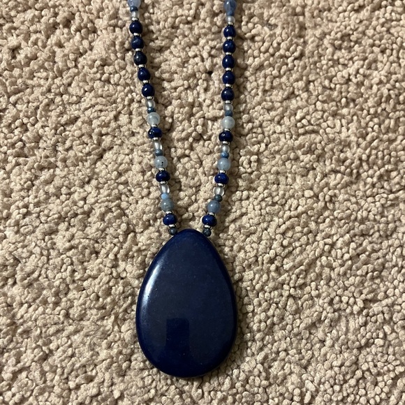 J. Jill Navy Blue Teardrop Necklace - Picture 2 of 4